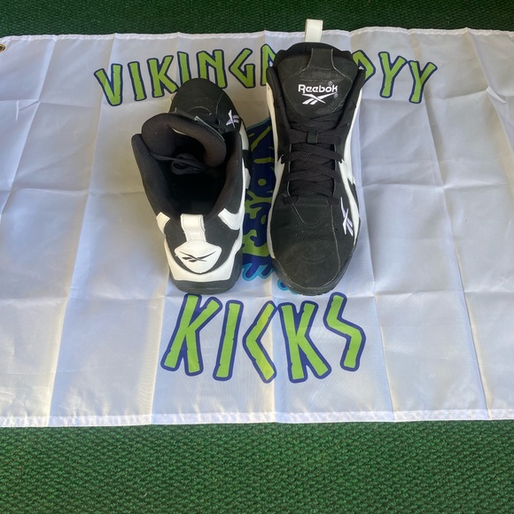 Reebok Kamikaze II (Shawn Kemp) Black and White Sneakers Size 11.5 - Picture 3 of 10